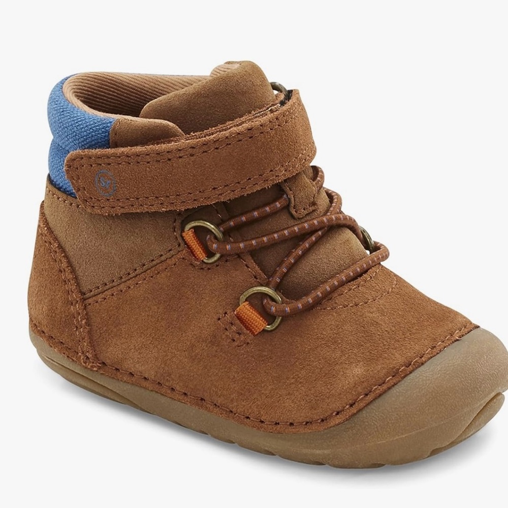 Stride Rite Brown and Blue Baby Walker Shoes